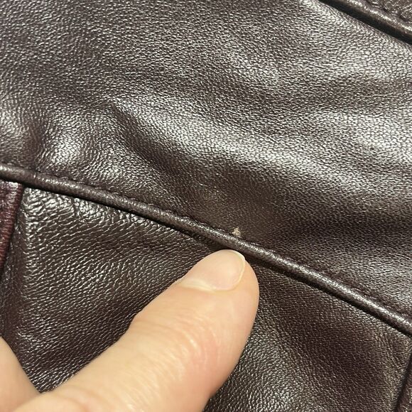 Vintage Mini Soft Brown Leather Crossbody Bag Zippered Pockets Made In Canada - Picture 10 of 11